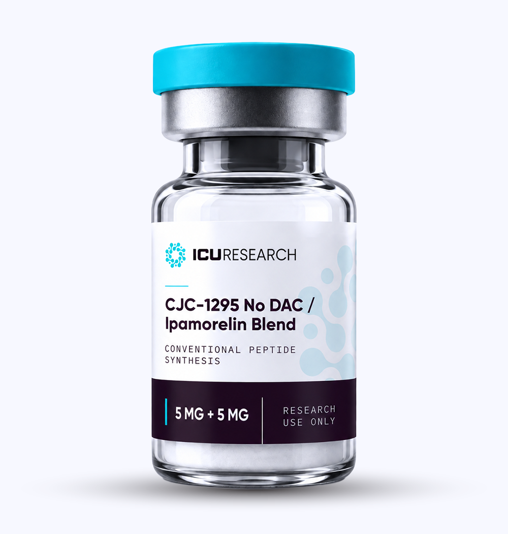 ICU RESEARCH CJC-1295 No DAC / Ipamorelin Blend 5 MG + 5 MG research peptide vial